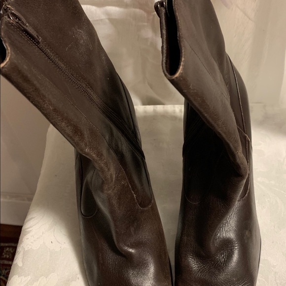Nine West Brown Leather Boots Size 9M - Picture 1 of 7